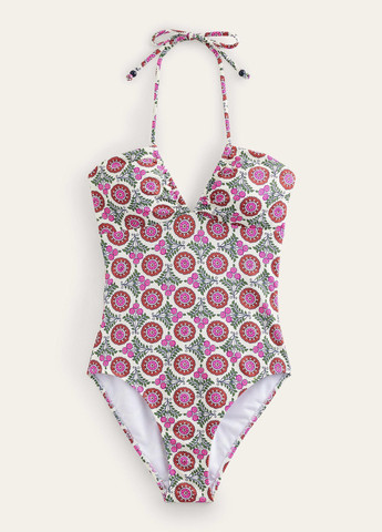 Комбинированный летний купальник халтер, слитный Boden