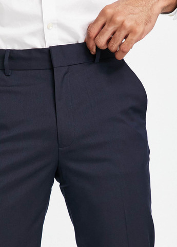 Темно-синие классические демисезонные классические брюки Asos