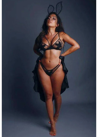 Черный демисезонный комплект (бюстгальтер, трусики) Empress