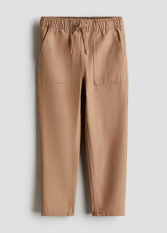 Темно-бежевые кэжуал демисезонные брюки зауженные H&M