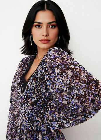 Комбинированное кэжуал платье Mohito с абстрактным узором