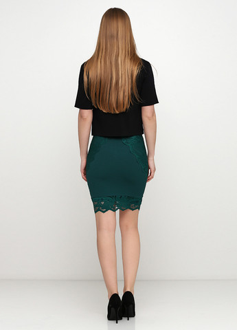 Изумрудная кэжуал однотонная юбка H&M карандаш