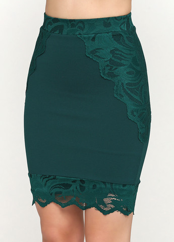 Изумрудная кэжуал однотонная юбка H&M карандаш