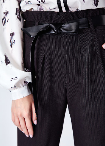Черные кэжуал демисезонные прямые брюки Gioia