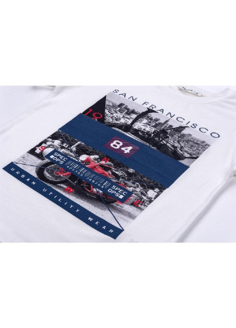 Бежевая демисезонная футболка детская "84" (10154-128b-beige) Breeze