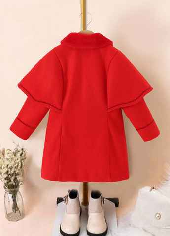 Червоне зимнє Пальто однобортне SHEIN