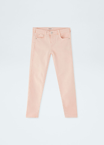 Светло-розовые кэжуал демисезонные зауженные брюки Pull & Bear