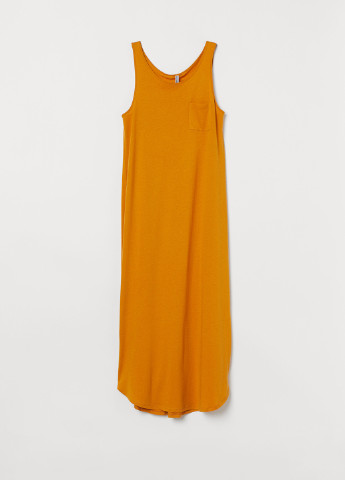 Горчичное кэжуал платье платье-майка H&M однотонное