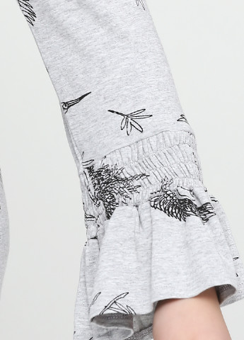 Туника Ciso с длинным рукавом рисунок светло-серая кэжуал