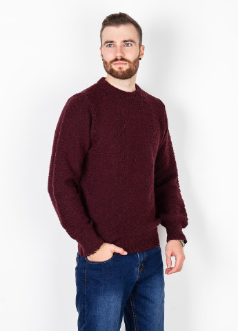 Бордовый демисезонный свитер мужской джемпер ISSA PLUS GN4-78