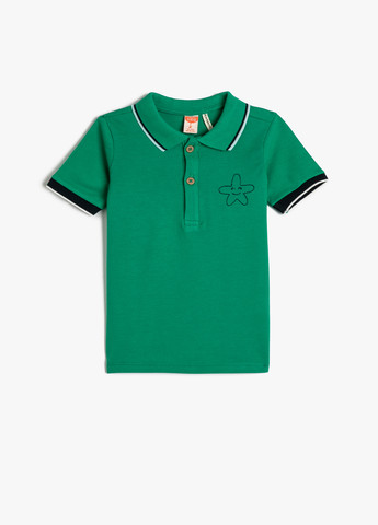 Зеленая детская футболка-поло для мальчика KOTON однотонная