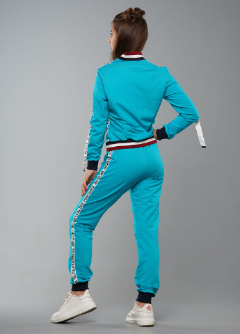 Голубой демисезонный костюм (кофта, брюки) брючный, с длинным рукавом Tiaren