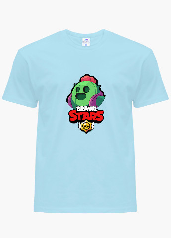 Голубая демисезонная футболка детская спайк бравл старс (spike brawl stars)(9224-1030) MobiPrint