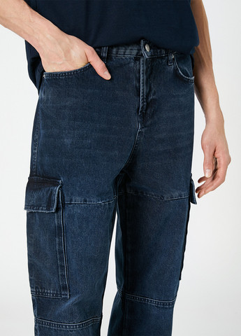 Темно-синие демисезонные карго джинсы KOTON