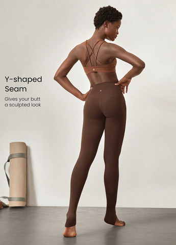 Темно-коричневые демисезонные леггинсы SHEIN