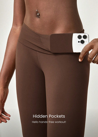 Темно-коричневые демисезонные леггинсы SHEIN