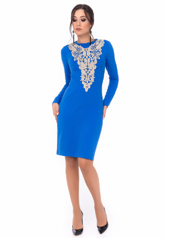 Голубое кэжуал платье футляр Iren Klairie однотонное