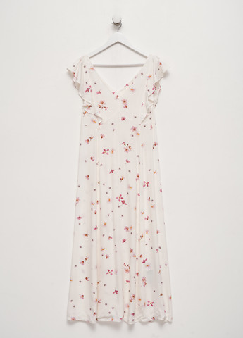 Белое кэжуал платье для беременных а-силуэт H&M с цветочным принтом