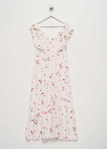 Белое кэжуал платье для беременных а-силуэт H&M с цветочным принтом