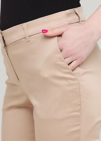 Бежевые кэжуал демисезонные каррот брюки Signature