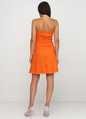 Оранжевое кэжуал платье клеш LEA однотонное