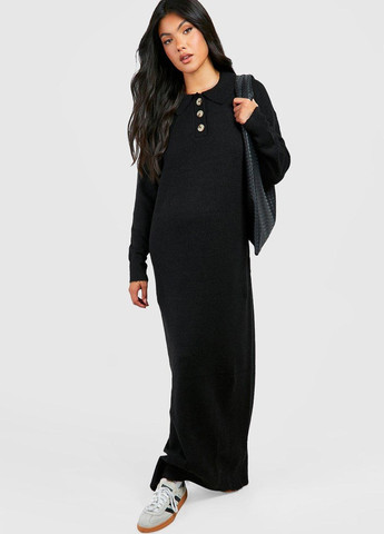 Черное кэжуал платье для беременных Boohoo однотонное