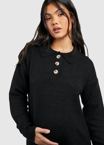 Черное кэжуал платье для беременных Boohoo однотонное