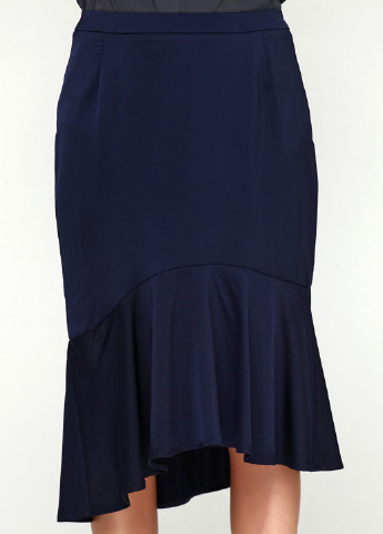 Темно-синяя кэжуал однотонная юбка BRANDTEX COPENHAGEN колокол
