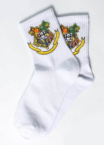 Шкарпетки Гаррі Поттер. Хогвартс бел 223-46 Crazy Llama`s білі повсякденні