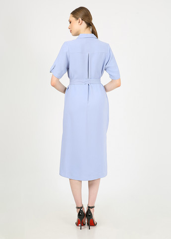 Голубое кэжуал платье рубашка Casalini однотонное