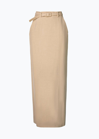 Бежевая кэжуал однотонная юбка Gepur а-силуэта (трапеция)
