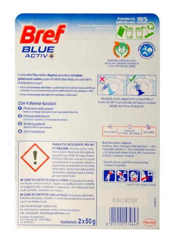 Туалетные блоки для унитаза Blue Aktiv 2х50 г Bref (229961664)