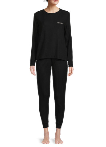 Черная всесезон пижама (лонгслив, брюки) лонгслив + брюки Calvin Klein