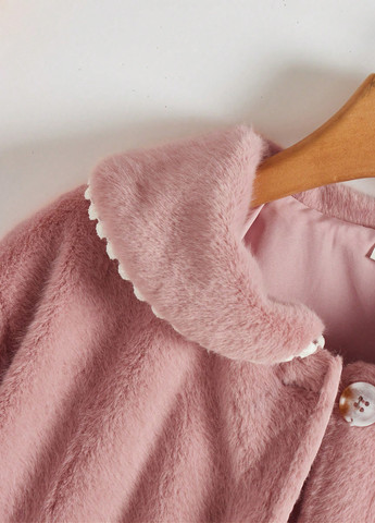 Розовое демисезонное Пальто однобортное SHEIN