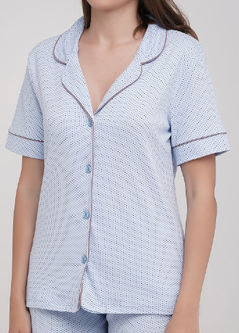 Светло-голубая всесезон пижама (рубашка, шорты) рубашка + шорты Lucci