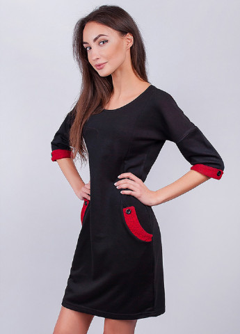 Черное кэжуал платье короткое Time of Style однотонное