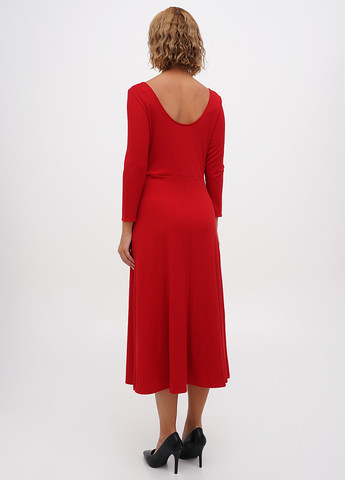 Червона кежуал сукня кльош H&M однотонна