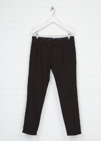 Темно-коричневые кэжуал демисезонные зауженные брюки Sisley