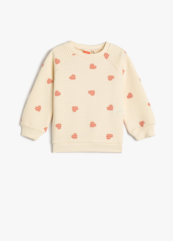 KOTON світшот сердечка пудровий кежуал бавовна, трикотаж