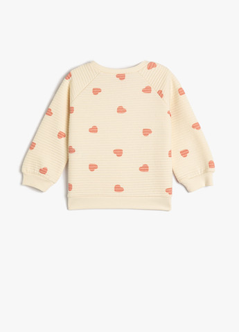 KOTON світшот сердечка пудровий кежуал бавовна, трикотаж