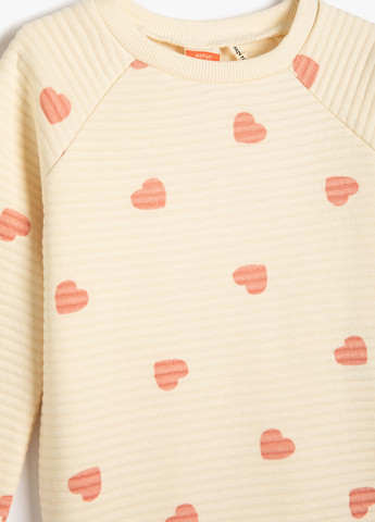 KOTON світшот сердечка пудровий кежуал бавовна, трикотаж