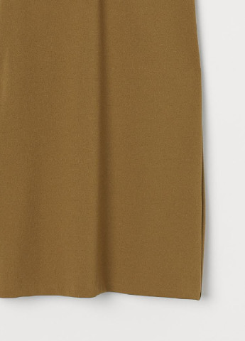Оливковое (хаки) коктейльное платье с открытой спиной H&M однотонное