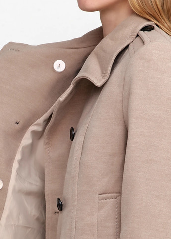 Бежевое Кэжуал полупальто двубортное H&M однотонное