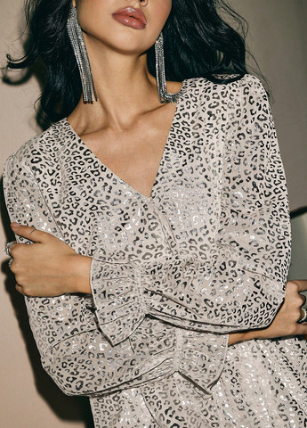 Кремова кежуал сукня а-силует SHEIN леопардовий