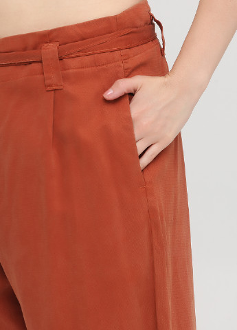 Терракотовые кэжуал демисезонные укороченные, прямые брюки C&A