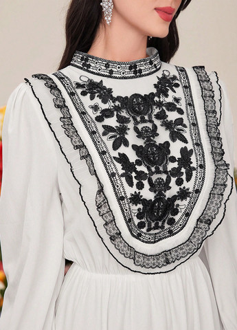 Білий святковий, кежуал сукня кльош SHEIN однотонна