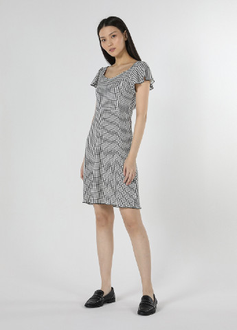 Черно-белое кэжуал платье клеш Colin's в клетку