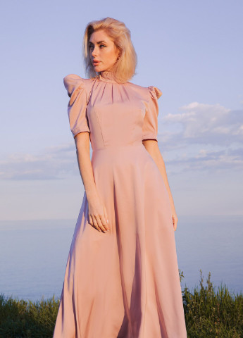 Розовое повседневный платье Gepur однотонное