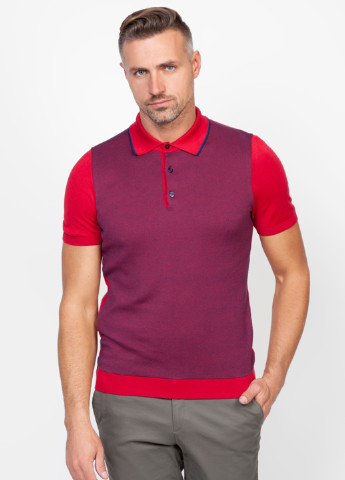 Бордовая мужская футболка поло Arber меланжевая