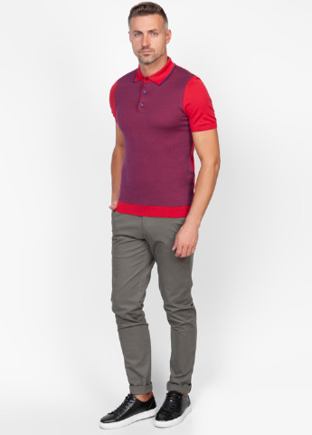 Бордовая футболка-поло для мужчин Arber меланжевая